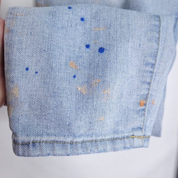 POLO RALPH LAUREN Women's Tompkins Skinny Crop Paint Splatter Jeans Size 29 - Picture 6 of 16